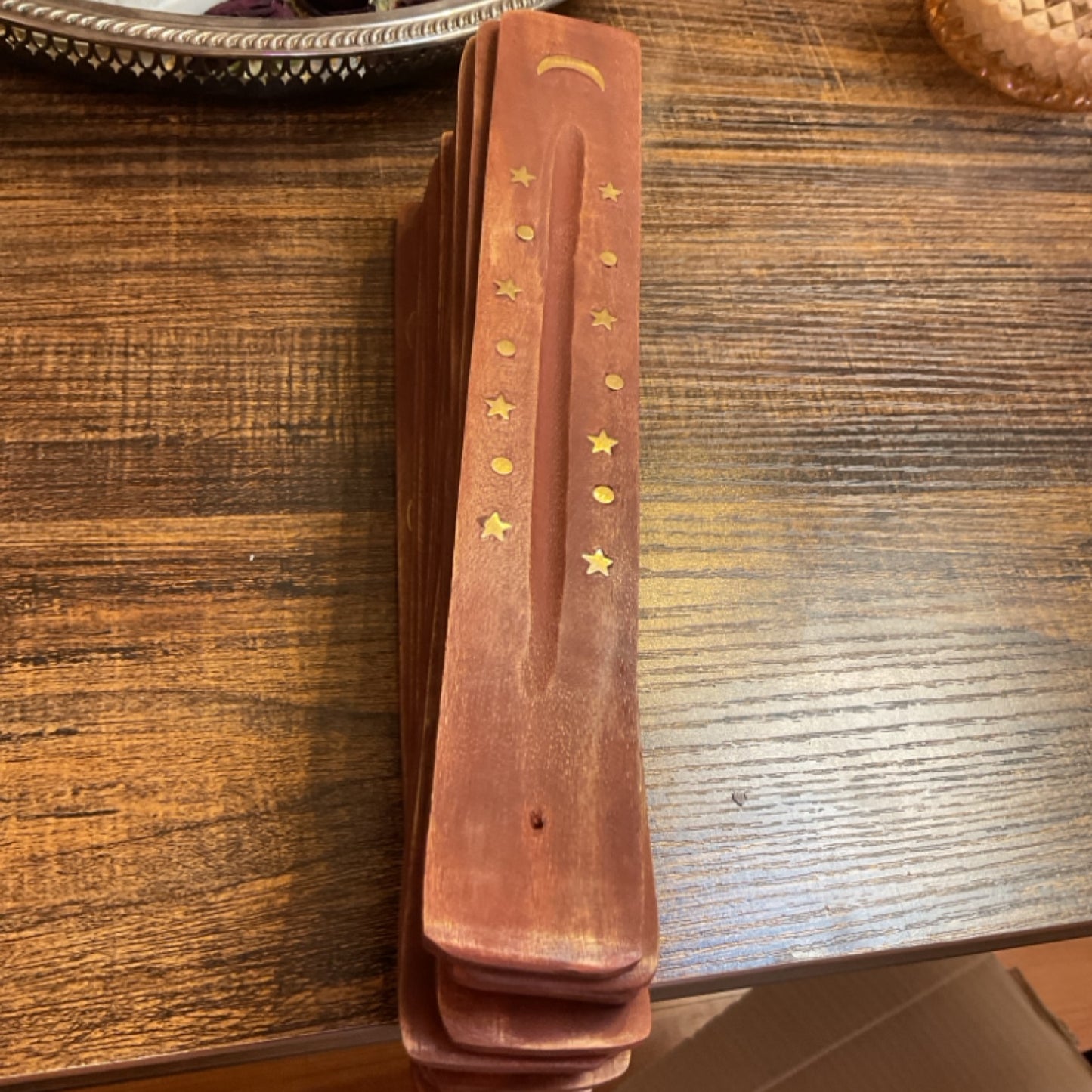 Wood incense burner