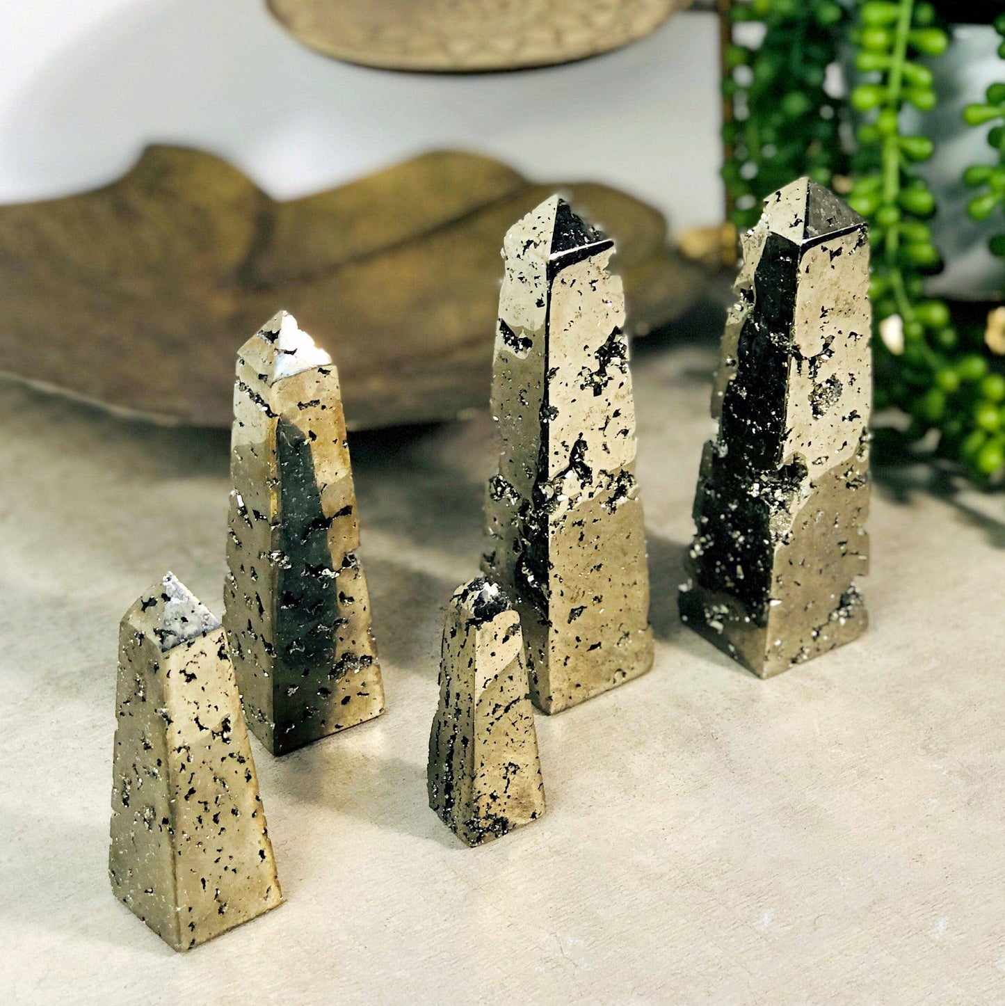 Crystal Pyrite Obelisk Tower Stones