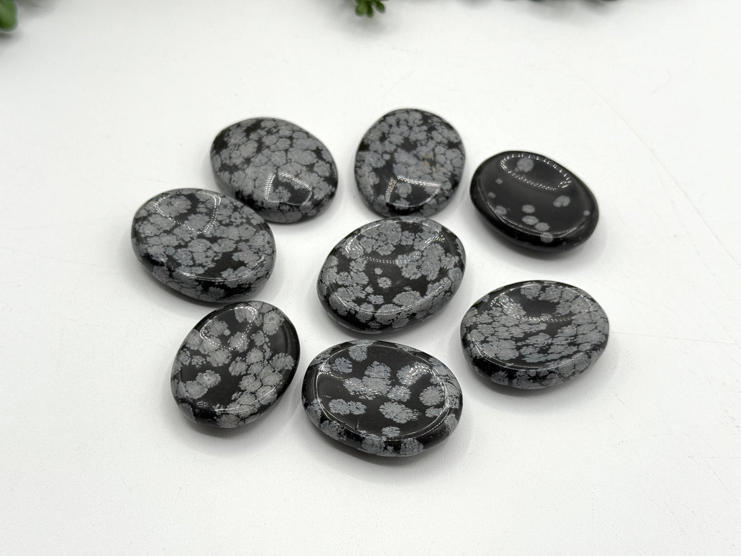 Snowflake Obsidian Worry Stones