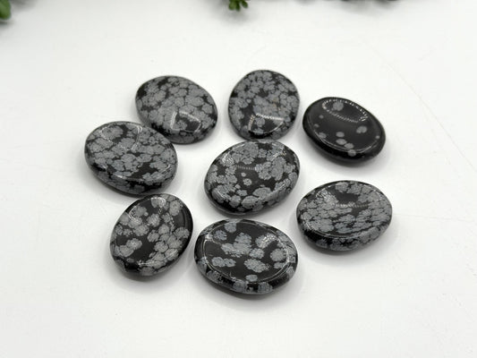 Snowflake Obsidian Worry Stones