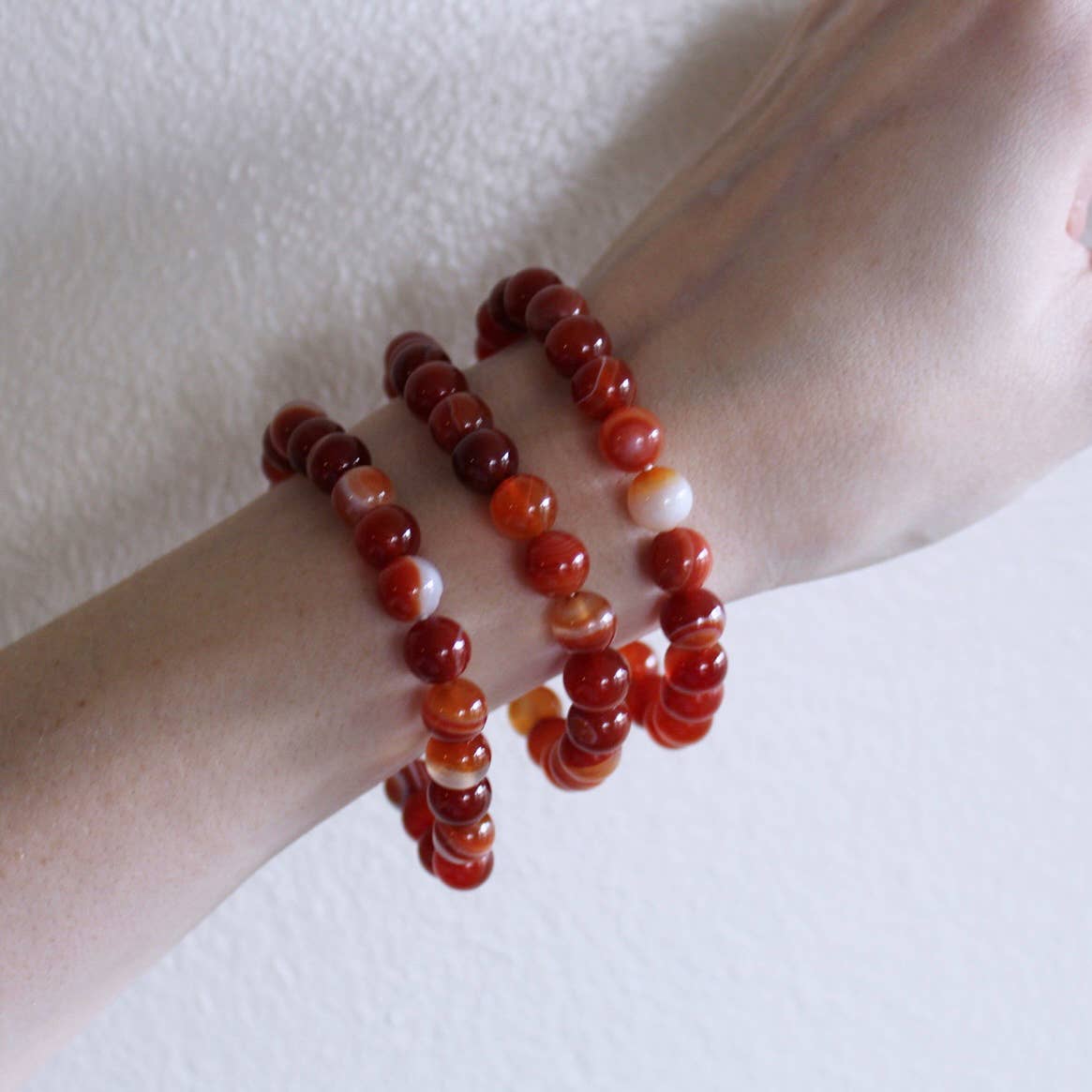 Carnelian Bracelet 4mm/6mm/8mm - Crystals & Stones: 8mm