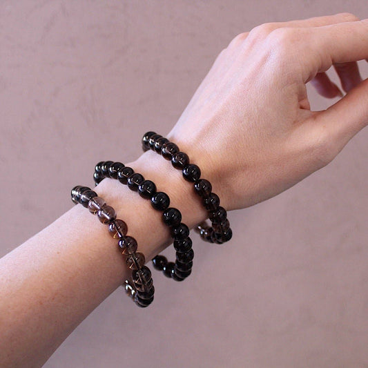 Smoky Quartz Bracelet 8mm or 6mm - Crystals & Stones: 8mm
