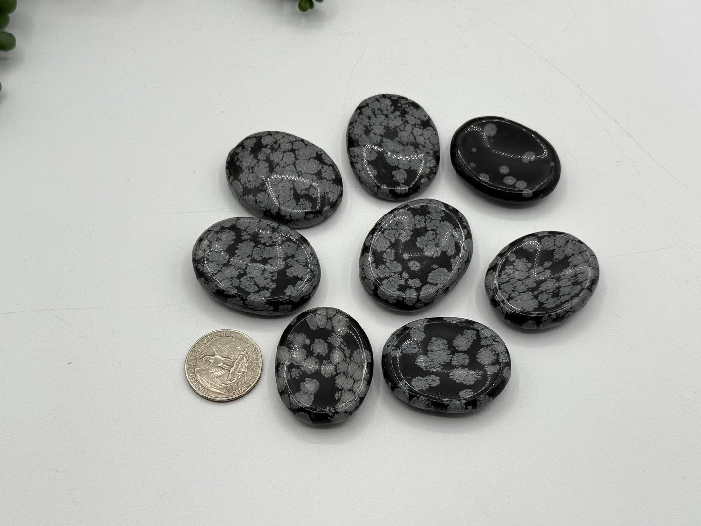 Snowflake Obsidian Worry Stones