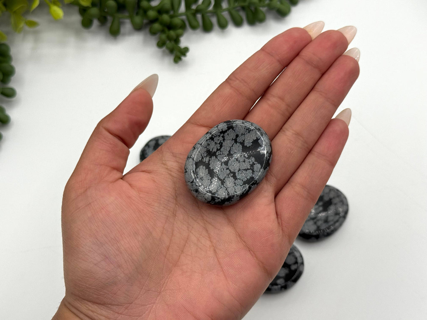 Snowflake Obsidian Worry Stones