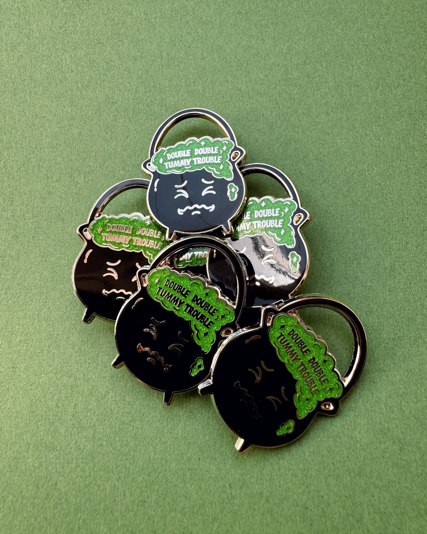 Tummy Trouble Cauldron Pin: GOLD METAL