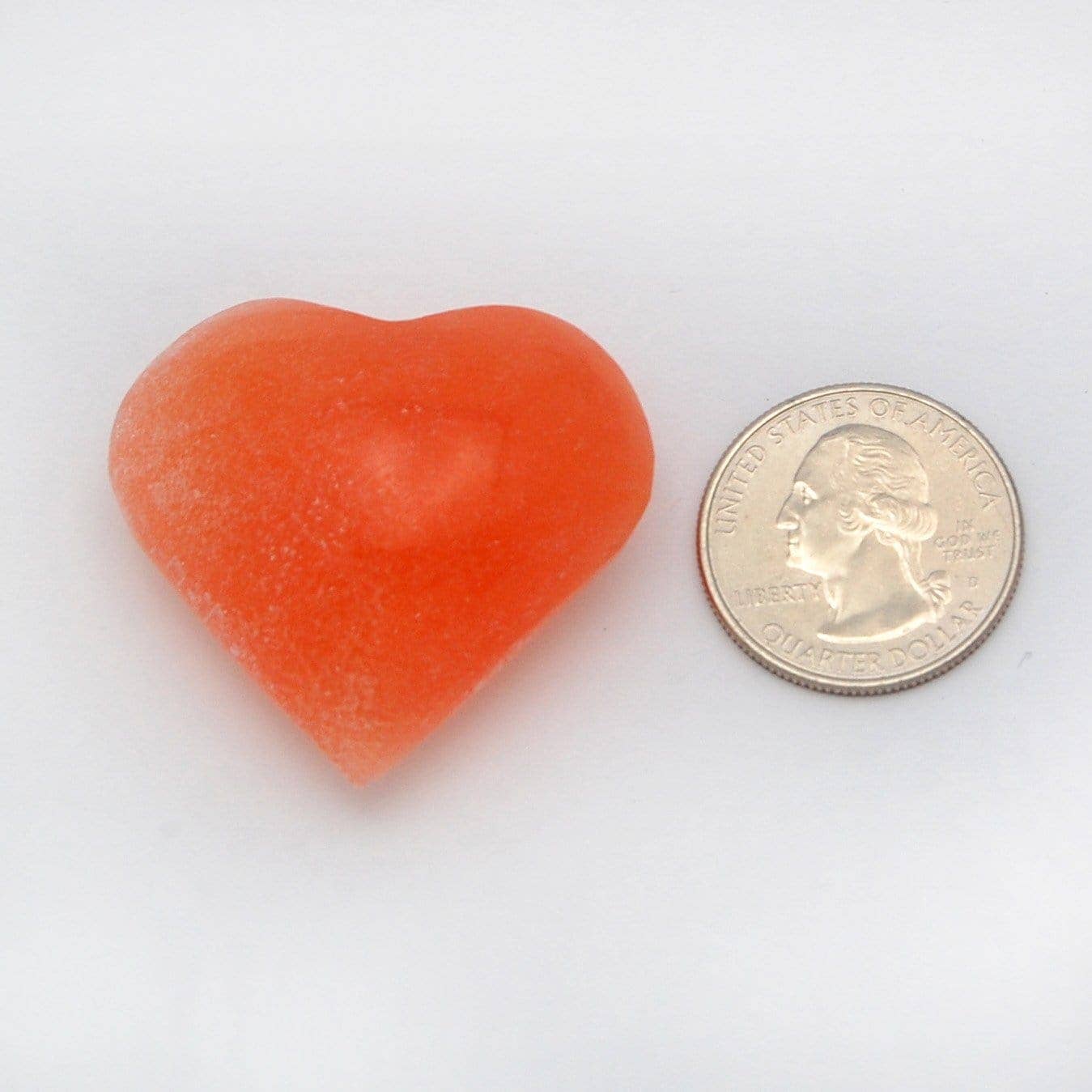 Orange Selenite Crystal Hearts - Polished Stone Heart