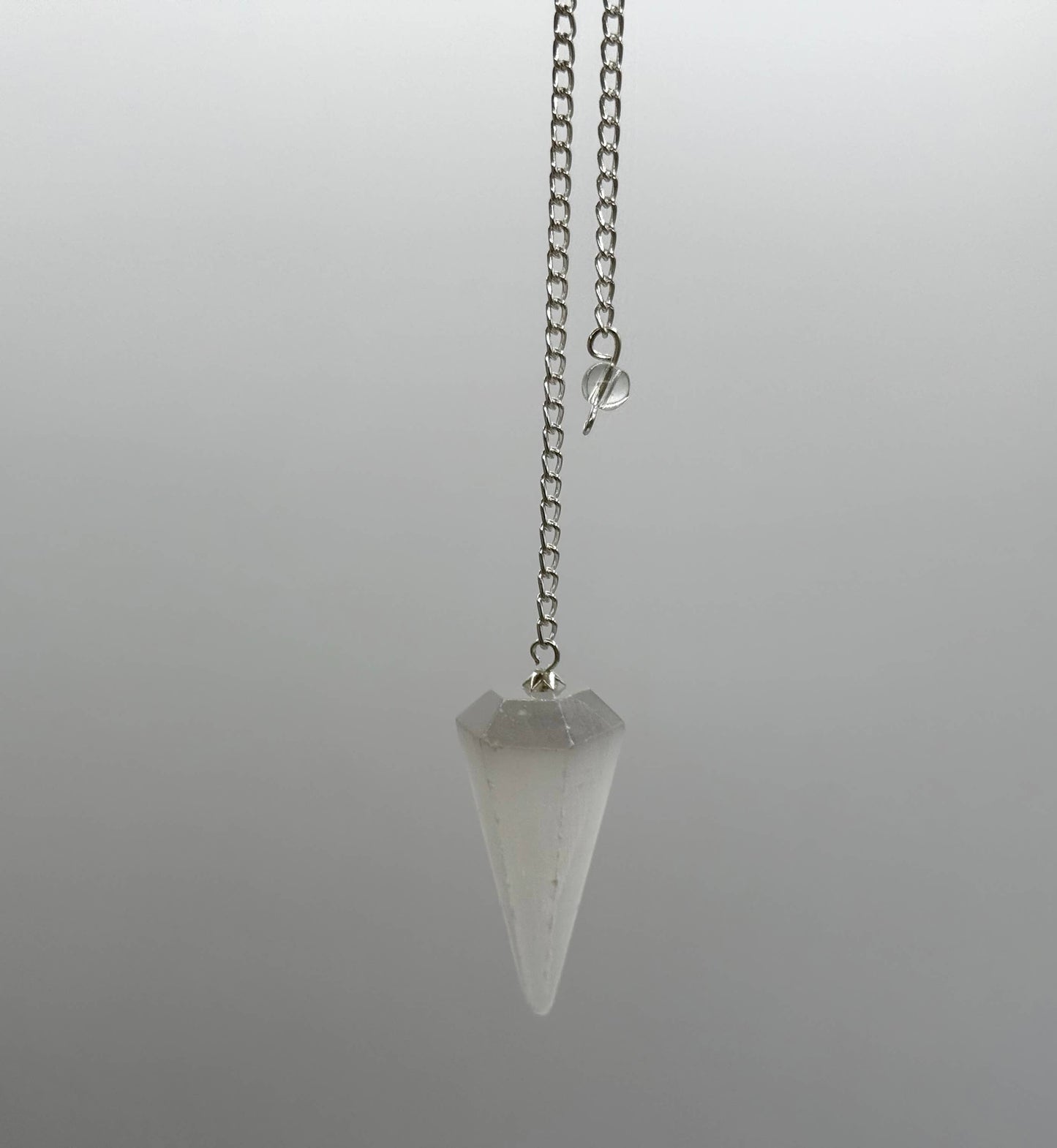 Selenite Pendulum wtih Silver Plated Chain