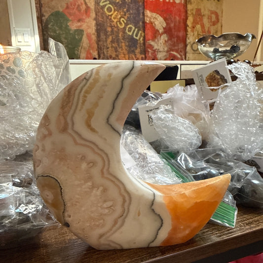 Orange Calcite Moon And Towers