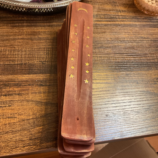 Wood incense burner